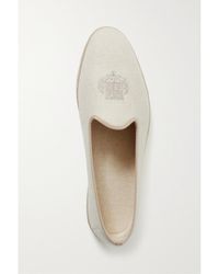 Loro Piana - Venice Embroidered Cashmere-Blend Flannel Slippers - Lyst
