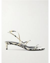 KHAITE - Loop Snake-Effect Leather Sandals - Lyst