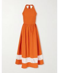 D'Estree - Lila Lace-Trimmed Cotton Mini Dress - Lyst