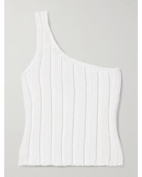 Suzie Kondi - Petulla One-Shoulder Cropped Ribbed Cotton Top - Lyst