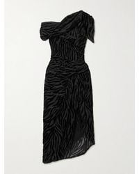 Isabel Marant - Cyane Asymmetric Gathered Devoré-Velvet Dress - Lyst