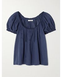 Doen - Frederica Lace-Trimmed Organic Cotton-Voile Blouse - Lyst