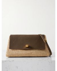 KHAITE - Audrey Raffia And Textured-Leather Shoulder Bag - Lyst