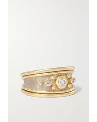 Elizabeth Gage Ring Aus 18 Karat Weiß- Und Gelbgold Mit Diamanten - Natur