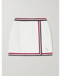 Thom Browne - Wrap-Effect Striped Waffle-Knit Cotton Mini Skirt - Lyst