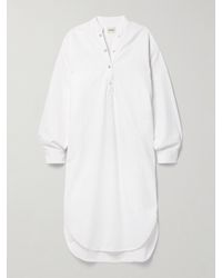 KHAITE - Seffi Oversized Denim Midi Shirt Dress - Lyst