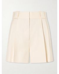 Blazé Milano - Danae Mid-Rise Pleated Canvas Shorts - Lyst