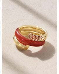 Tabayer - Oera Coil Ring Aus 18 Karat Mit Mehreren Steinen - Lyst
