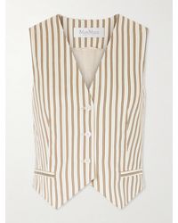 Max Mara - Striped Cotton And Silk-Blend Poplin Vest - Lyst
