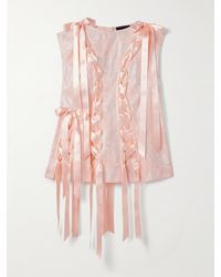 Simone Rocha - Haut En Brocart Effilé À Lacets Unraveling Ribbon - Lyst