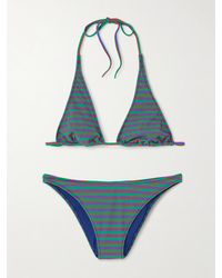 Lido - Cinquantacinque Striped Ribbed Triangle Bikini - Lyst