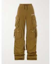 The Attico - Embellished Stretch-Cotton Jersey Wide-Leg Cargo Pants - Lyst