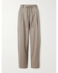 St. Agni - Pleated Wool-Blend Barrel-Leg Pants - Lyst