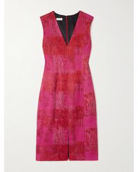オールインワン・サロペット Dries Van Noten Pleated Viscose And Cotton Blend Midi Dress Dries Van Noten Pleated Viscose And Cotton Blend Midi Dress
