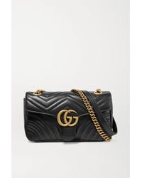Gucci Mini-Tasche GG Marmont aus Matelassé - Schwarz