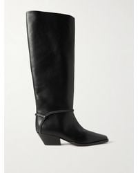 Brunello Cucinelli - Kniehohe Stiefel Aus Leder Mit Zierperlen - Lyst