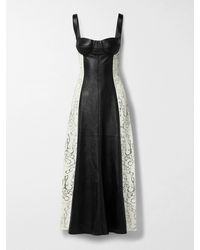 Gabriela Hearst - Abami Paneled Lace Motif Leather Maxi Dress - Lyst