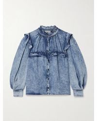 Isabel Marant - Idety Ruffled Lenzing Lyocell Chambray Shirt - Lyst