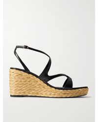 Jimmy Choo - Ayla 85 Leather Platform Espadrilles - Lyst