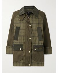 Barbour - Beadnell Corduroy-Trimmed Checked Cotton Jacket - Lyst