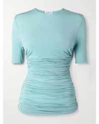 Alaïa - Oberteil Aus Stretch-Jersey Mit Raffung - Lyst