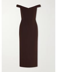 Alex Perry - Off-The-Shoulder Crepe Midi Dress - Lyst