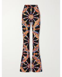 Dolce & Gabbana - Organza Carretto Printed Flared Crepe Pants - Lyst