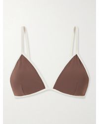 Brunello Cucinelli - Bead-Embellished Triangle Bikini Top - Lyst