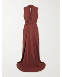 Rick Owens - Draped Crepe De Chine Wrap Gown - Lyst