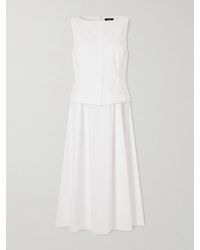 Theory - Cotton-Blend Poplin Midi Dress - Lyst