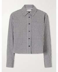 Proenza Schouler - Cropped Checked Cotton And Linen-Blend Poplin Shirt - Lyst