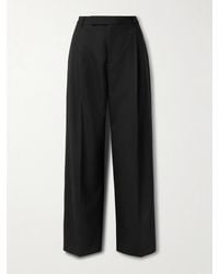 Maria McManus - Pleated Wool-Blend Straight-Leg Pants - Lyst