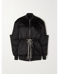 Rick Owens - Girdered Wool-trimmed Quilted Shell Down Bomber Jacket - Lyst