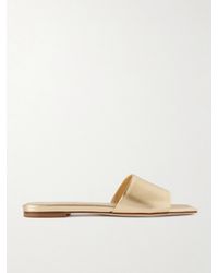 Aeyde - Anna Pantoletten Aus Metallic-Leder - Lyst