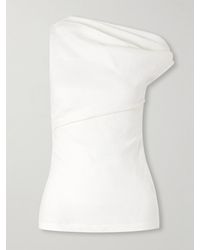 Faithfull the Brand - Suis Off-The-Shoulder Draped Linen Top - Lyst