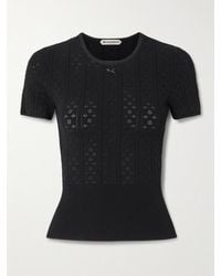 JW Anderson - Bow-Detailed Recycled Pointelle-Knit T-Shirt - Lyst