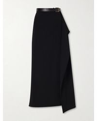 FFORME - Ainsley Asymmetric Wrap Crepe Skirt With Leather-Belt Detail - Lyst