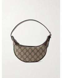 Gucci - Ophidia Mini Leather-Trimmed Coated Canvas-Jacquard Shoulder Bag - Lyst