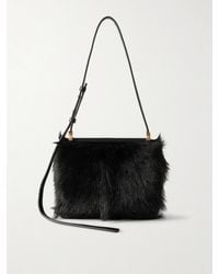 Jil Sander - Mini Leather-Trimmed Goat Hair Shoulder Bag - Lyst
