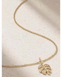 Sydney Evan - Small Monstera Leaf 14-Karat Diamond Necklace - Lyst
