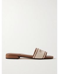 Jimmy Choo - Joa Pantoletten Aus Canvas Und Leder - Lyst