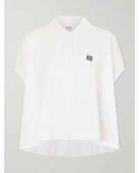 Loewe - Anagram Embroidered Cotton-Piqué Polo Shirt - Lyst