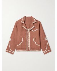 Alix Of Bohemia - Western Jacke Aus Leinen Mit Besätzen Aus Zackenlitze - Lyst