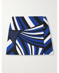 Emilio Pucci - Printed Silk-Twill Mini Wrap Skirt - Lyst