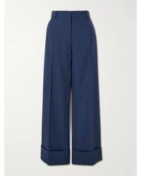 Valentino Garavani - Wool-Twill Wide-Leg Pants - Lyst
