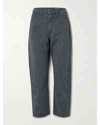 Lemaire - Twisted Cropped Paneled High-Rise Straight-Leg Jeans - Lyst