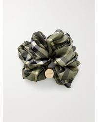 Burberry - Checked Silk Scrunchie - Lyst