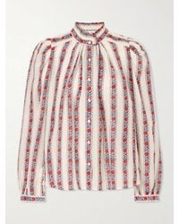 Alix Of Bohemia - Annabel Roseband Striped Floral-Print Cotton And Silk-Blend Shirt - Lyst