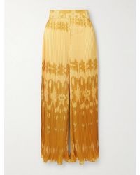 ‎Dima Ayad - Tie-Dyed Plissé-Satin Wide-Leg Pants - Lyst