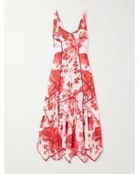 Charo Ruiz - Yurik Guipure Lace-Trimmed Floral-Print Cotton-Blend Voile Midi Dress - Lyst